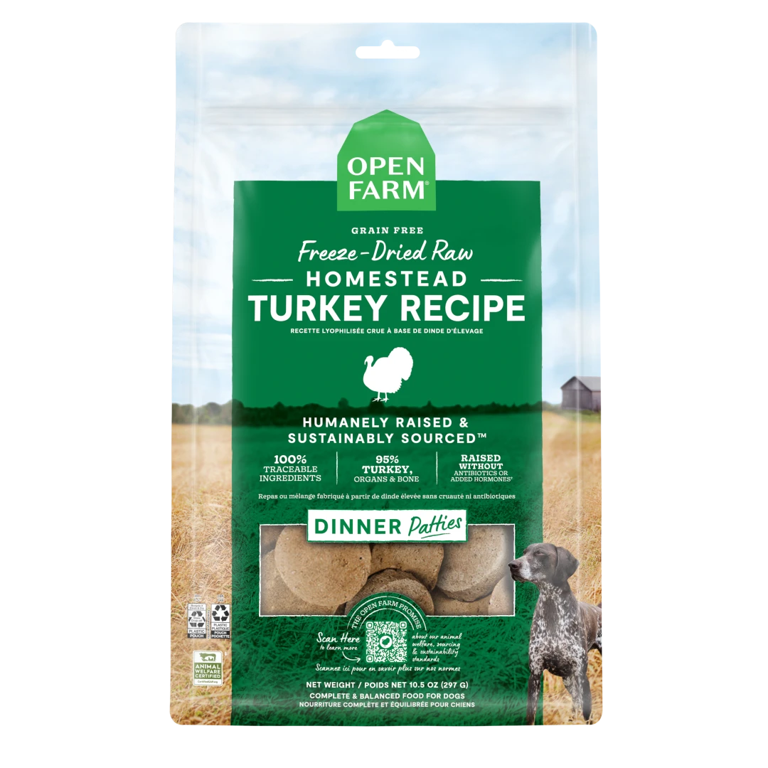 Open Farm Homestead Turkey FD Raw Patties Dog 17.5oz