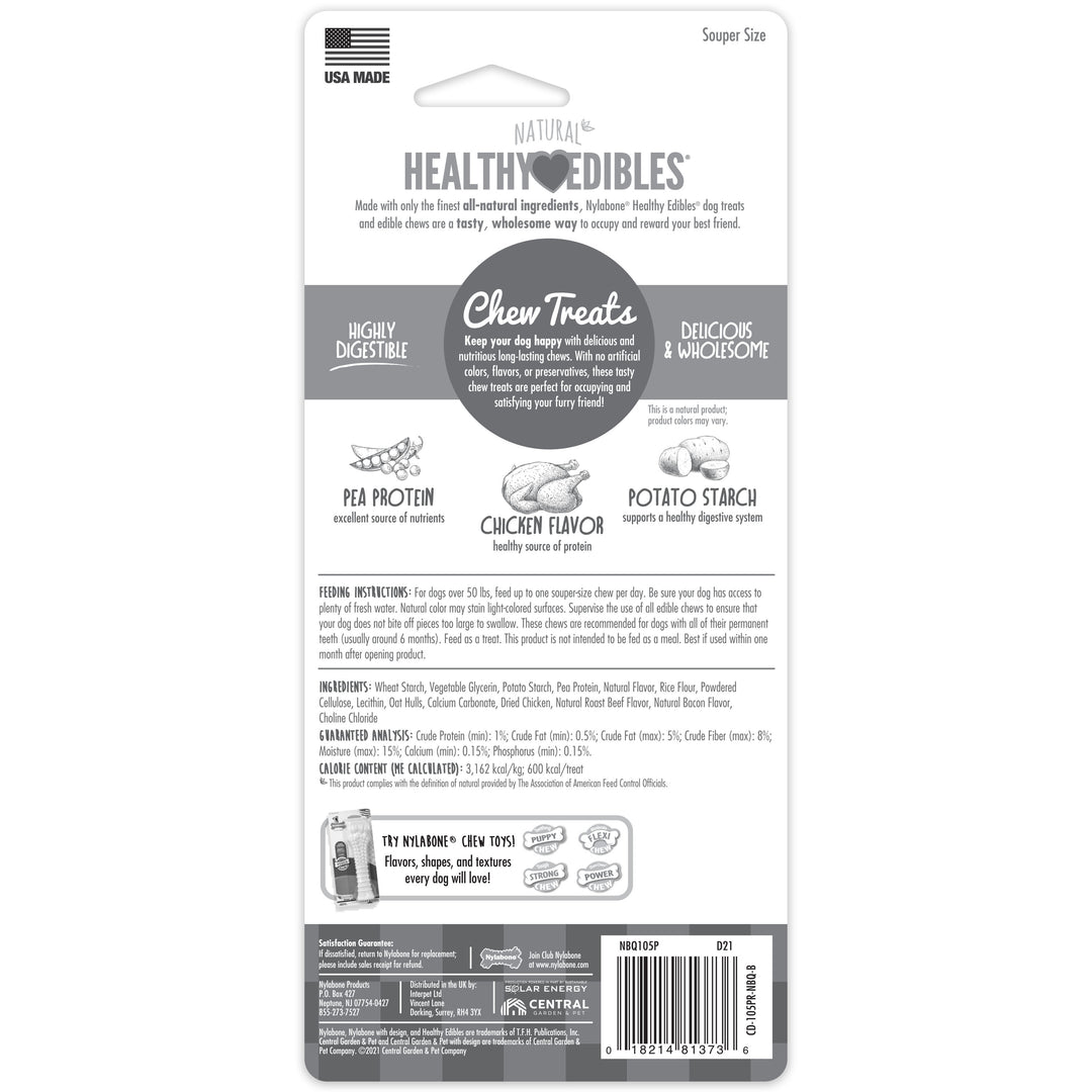 Nylabone Healthy Edibles All-Natural Long Lasting Chew Treats Chicken X-Large (1 Count)