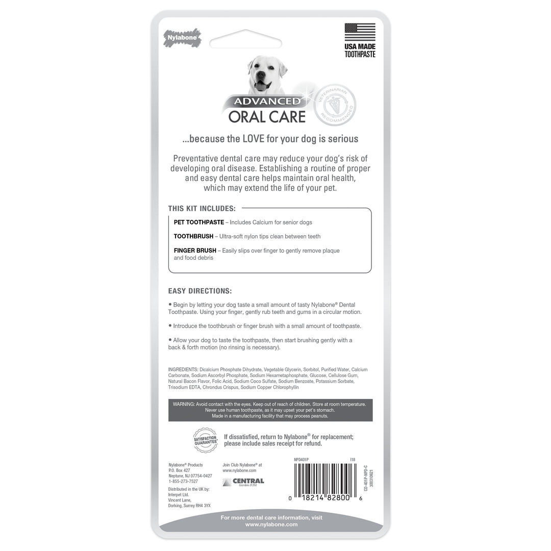 Nylabone Advanced Oral Care Senior Dog Dental Kit Bacon (3 Count)