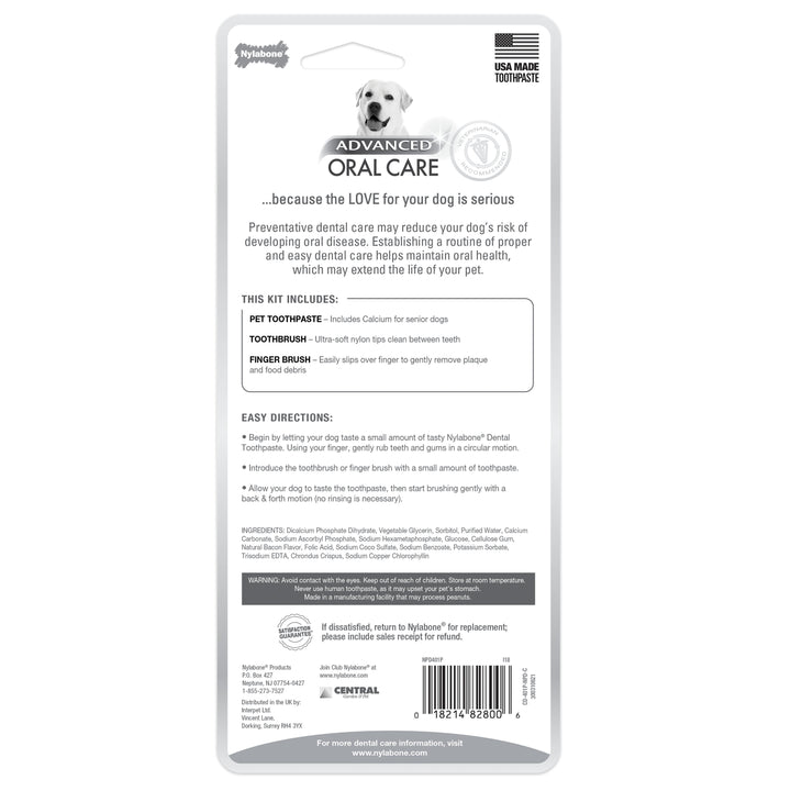 Nylabone Advanced Oral Care Senior Dog Dental Kit Bacon (3 Count)
