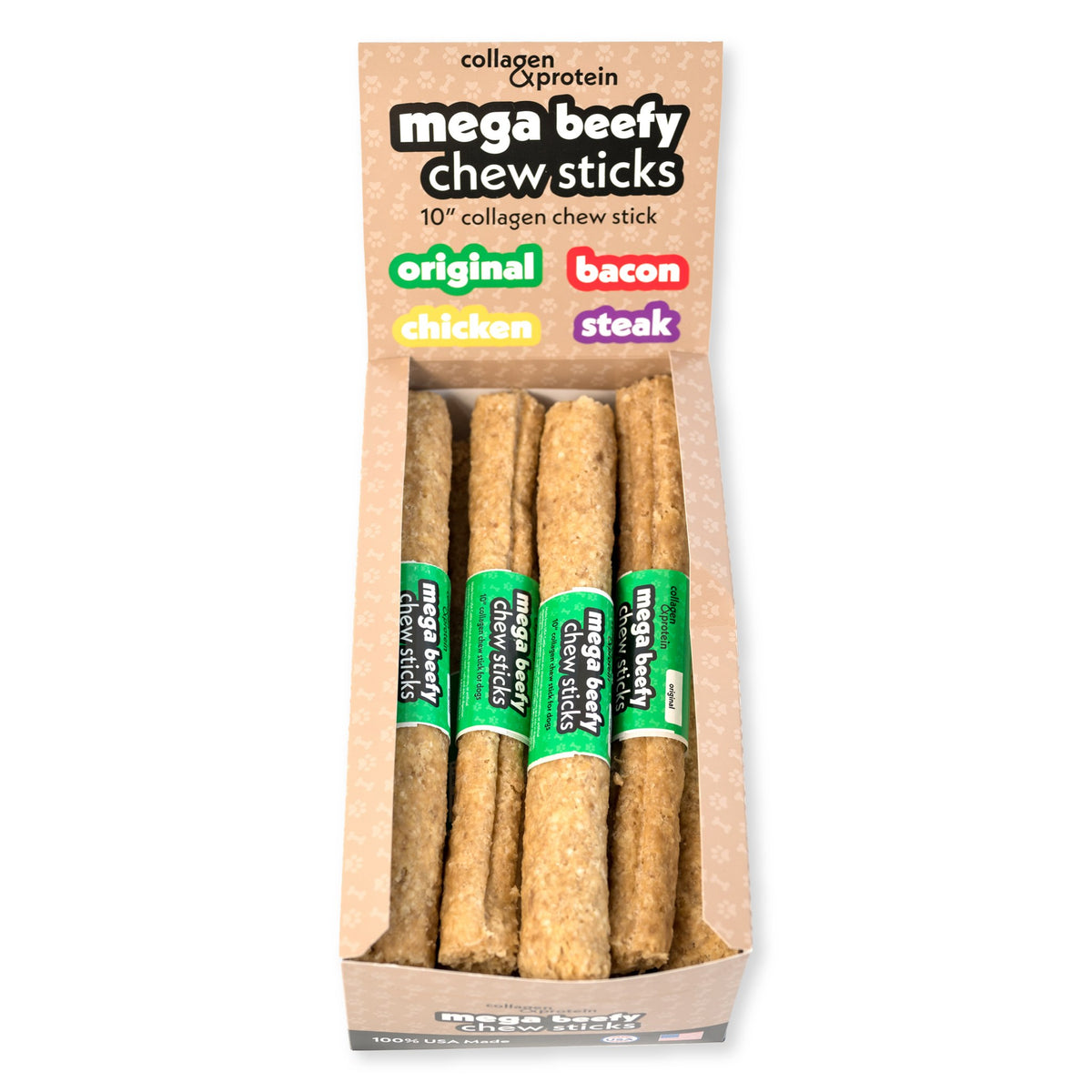 Frankly Mega Beefy Chew Stick Original 10in display box