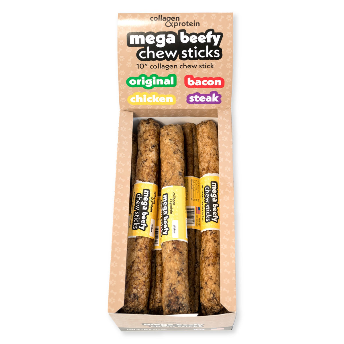 Frankly Mega Beefy Chew Stick CHICKEN 10in display box