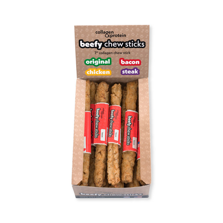 Frankly Beefy Chew Stick BACON 7in display box
