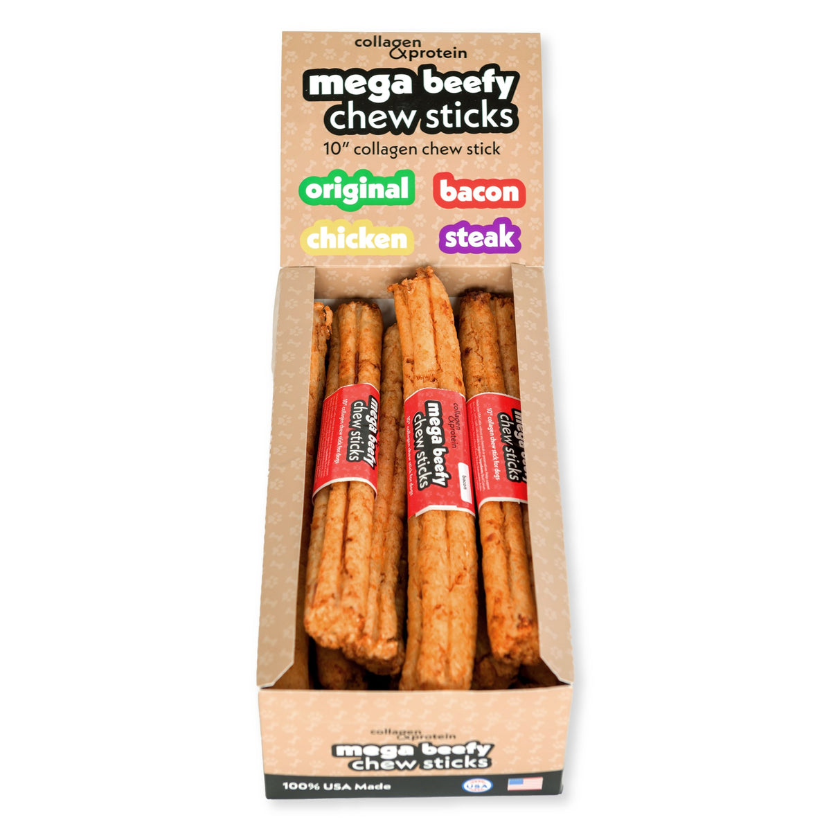 Frankly Mega Beefy Sticks Bacon 10in display box