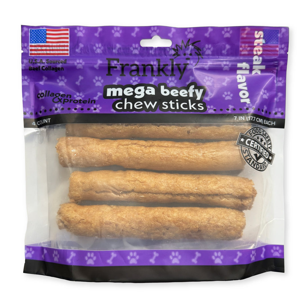 Frankly Mega Beefy Chew 7in Steak 4ct