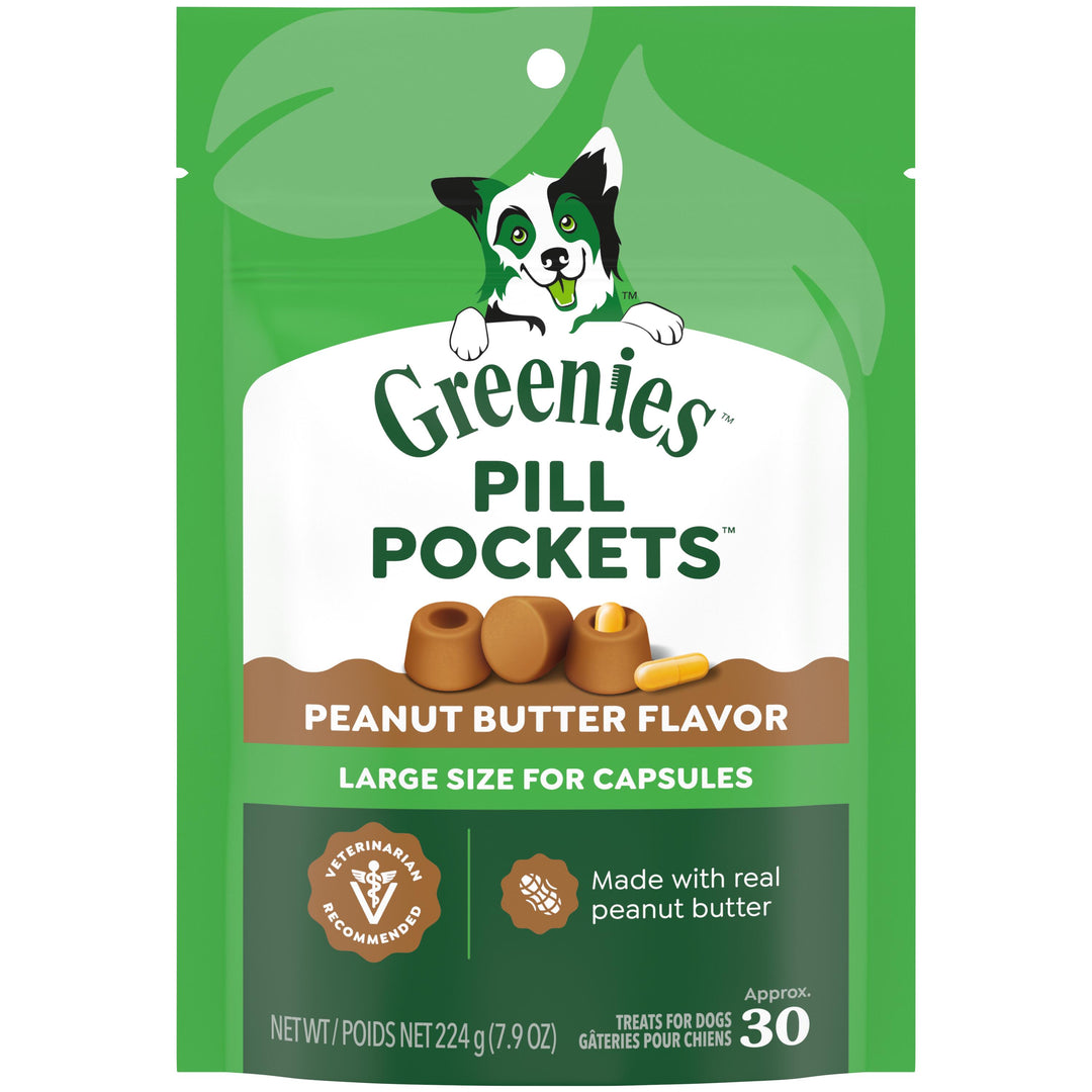 Greenies Canine Pill Pockets Peanut Butter Capsules 7.9oz 30pk