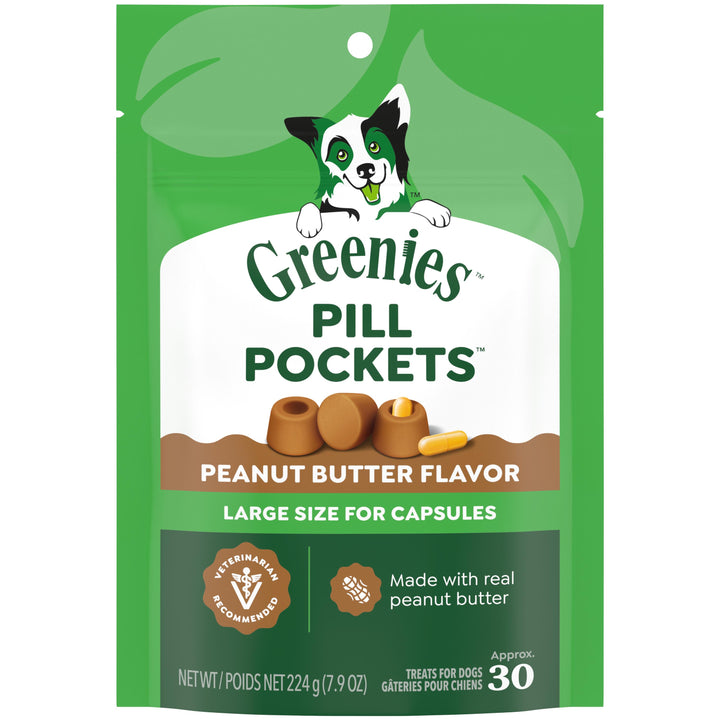 Greenies Canine Pill Pockets Peanut Butter Capsules 7.9oz 30pk