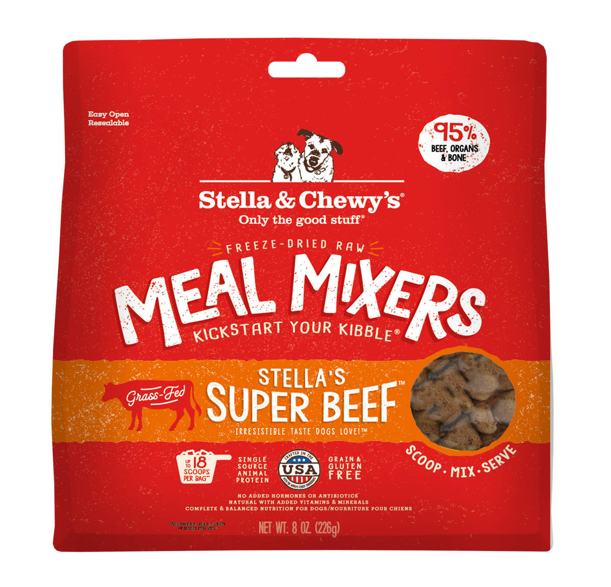 Freeze-Dried Stella's Super Beef Meal Mixers - 8 oz