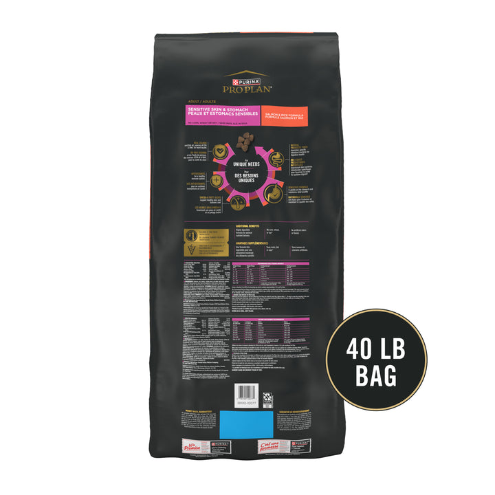Purina Pro Plan Sensitive Skin Salmon 40lb back