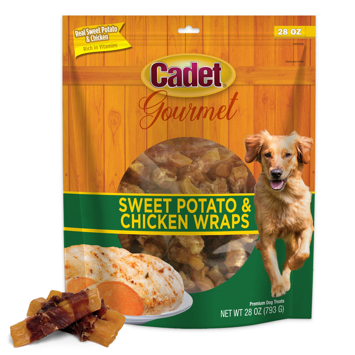 Cadet Gourmet Chicken-Wrapped Sweet Potato Dog Treats Chicken & Sweet Potato 28 Ounce