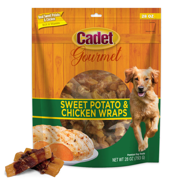 Cadet Gourmet Chicken-Wrapped Sweet Potato Dog Treats Chicken &amp; Sweet Potato 28 Ounce