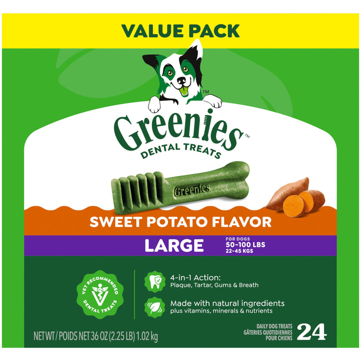 Greenies Dental Bone Sweet Potato Large 36 oz