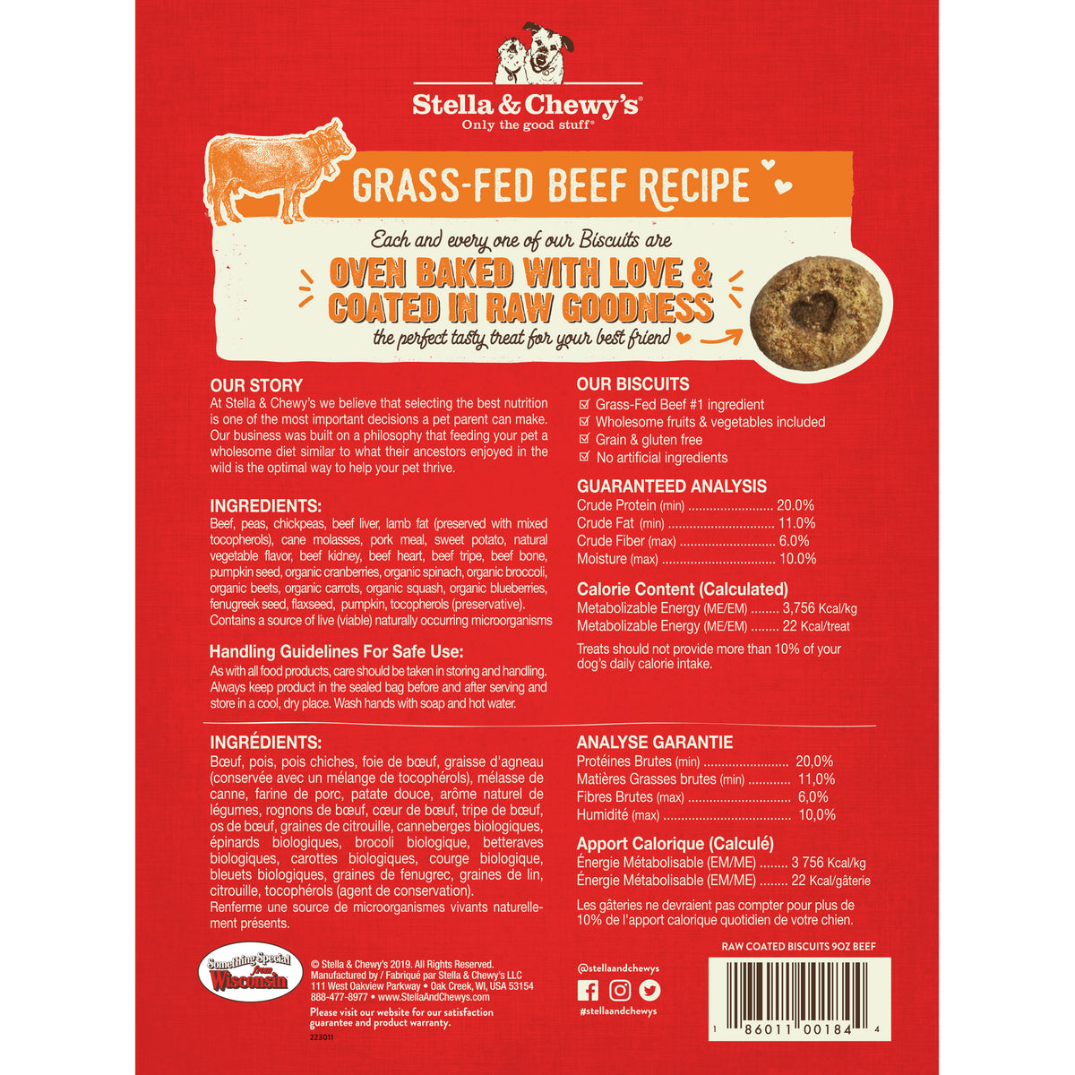Raw Coated Biscuits Beef - 9 oz