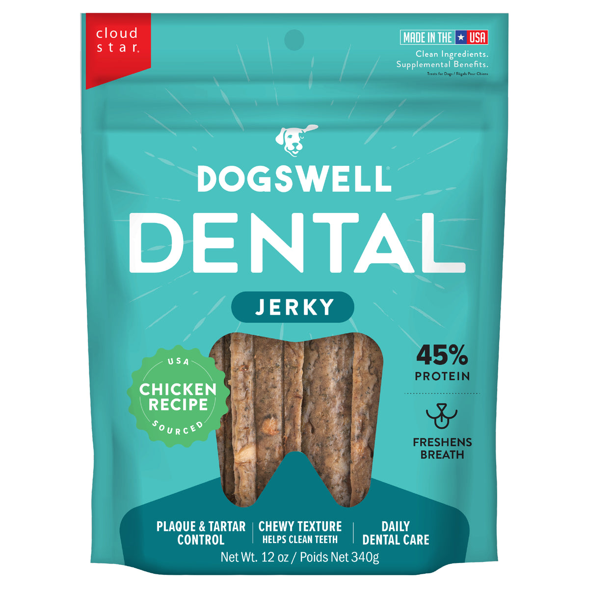 Dogswell Dental Chicken Jerky 12 oz