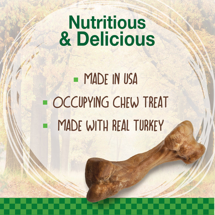 Nylabone Healthy Edibles WILD All-Natural Long Lasting Puppy Chew Treats Turkey Small (4 Count)