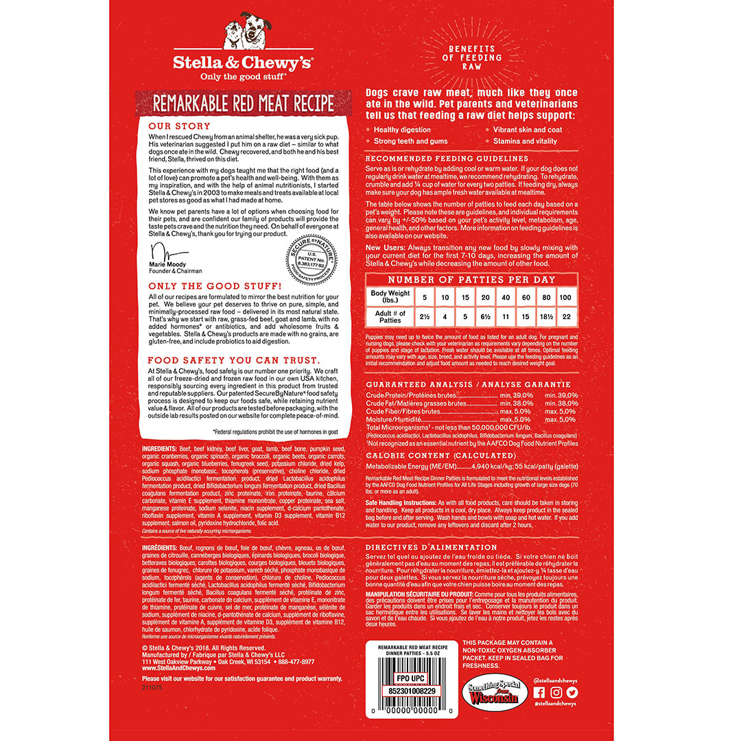 Freeze-Dried Red Meat Patties - 5.5 oz