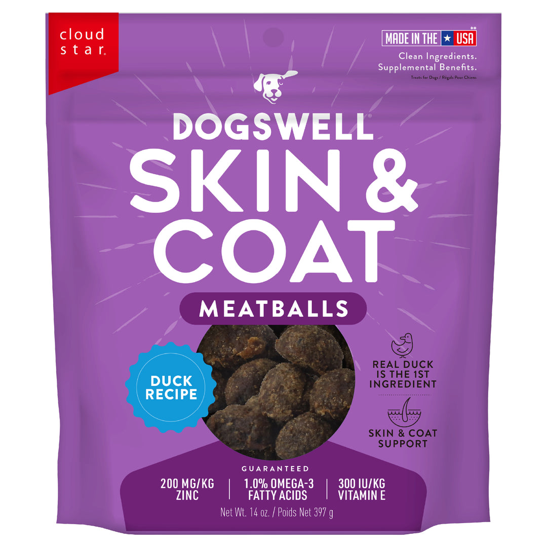 Dogswell Skin Coat Duck Recipe Meatballs 14 oz