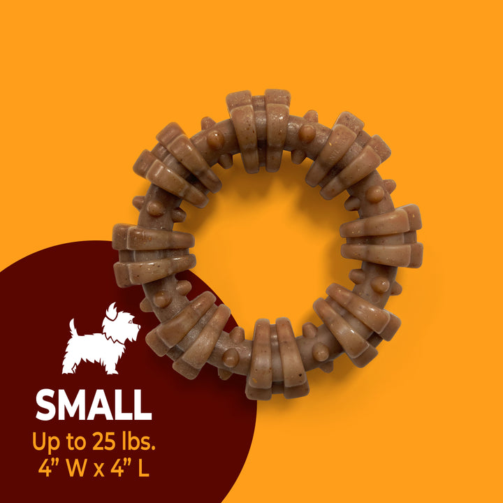 Nylabone Strong Chew Textured Ring Dog Chew Toy Made with Real Beef &amp; Chicken Small (1 Count)