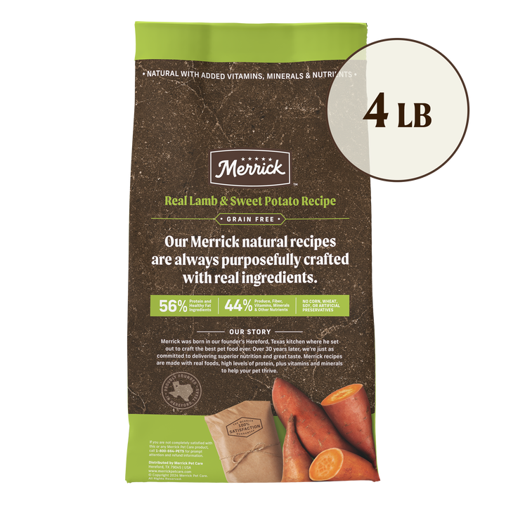 Merrick GF Lamb Sweet Potato Recipe 4LB back