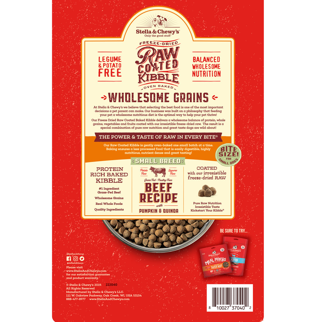 Kibble Raw Coated Wholesome Grain Beef Small Breed - 3.5 lb