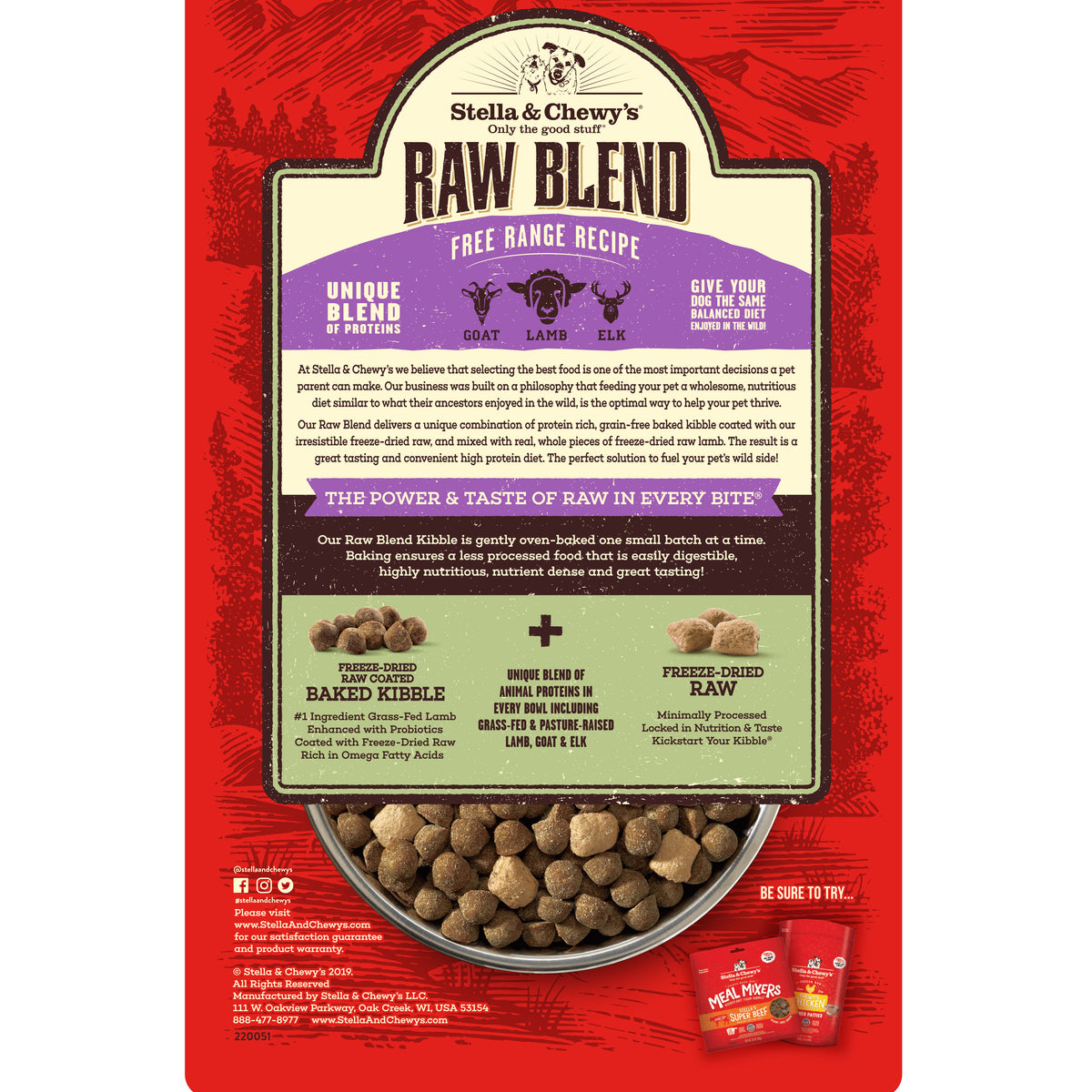 Kibble Raw Blend Free Range - 3.5 lb