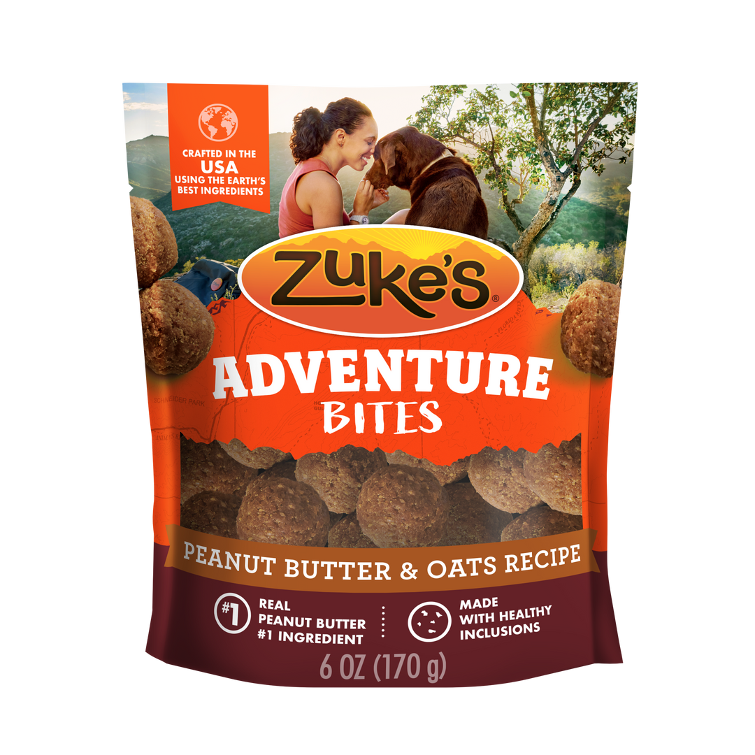 Zukes Adventure Bites Peanut Butter and Oat Dog Treats 6 oz