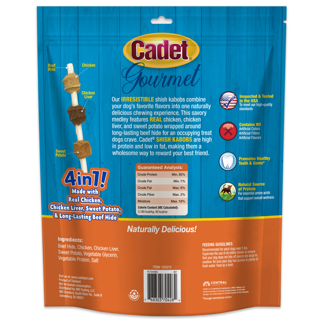Cadet Gourmet Beef Hide Shish Kabob Dog Treats 24 Ounce