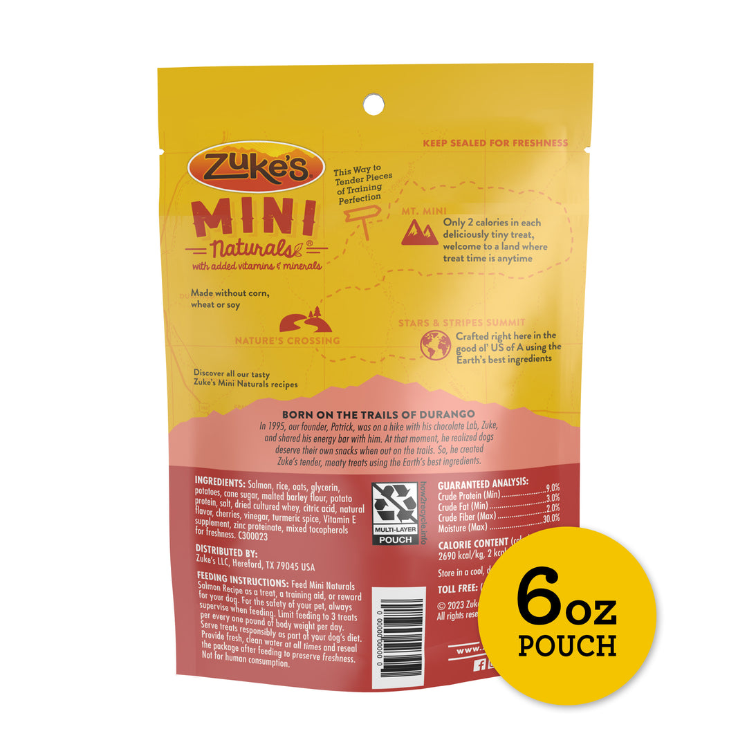 Zukes Mini Naturals Salmon Dog Treats 6 oz back
