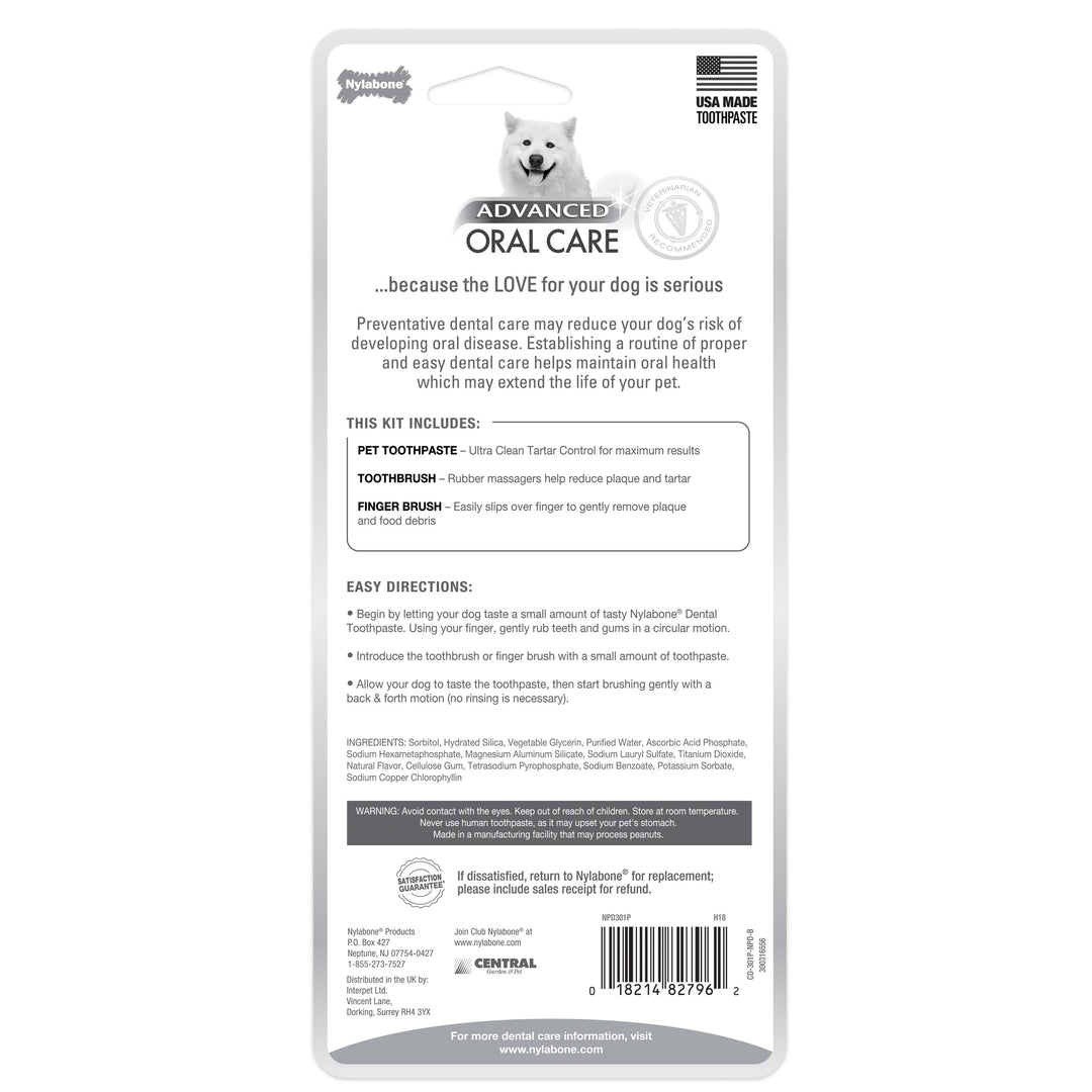 Nylabone Advanced Oral Care Dog Dental Kit Original 2.5 Ounce (3 Count)