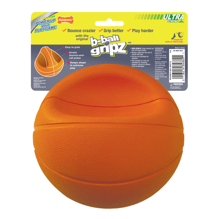 Nylabone Power Play B-Ball Gripz Basketball Dog Toy Large 6.5 Inch (1 Count)