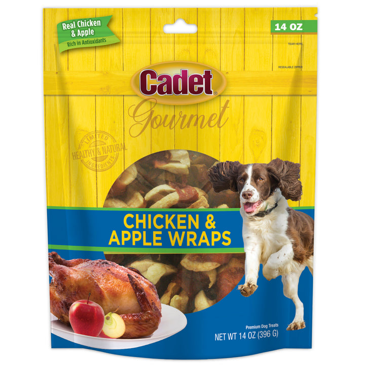 Cadet Gourmet Chicken &amp; Apple Wrapped Dog Treats 14 Ounce