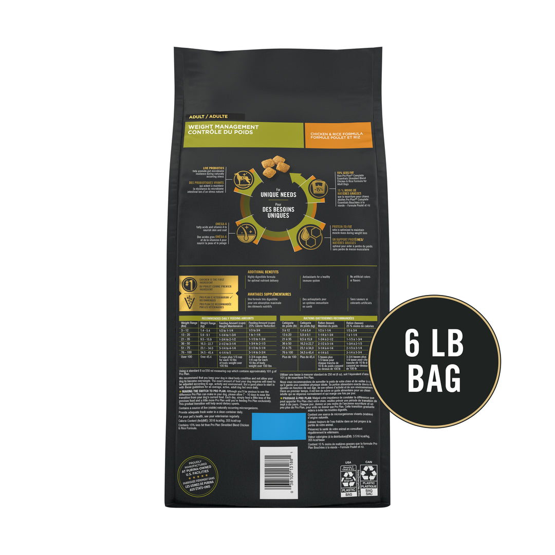 Pro Plan Weight Management 6lb back