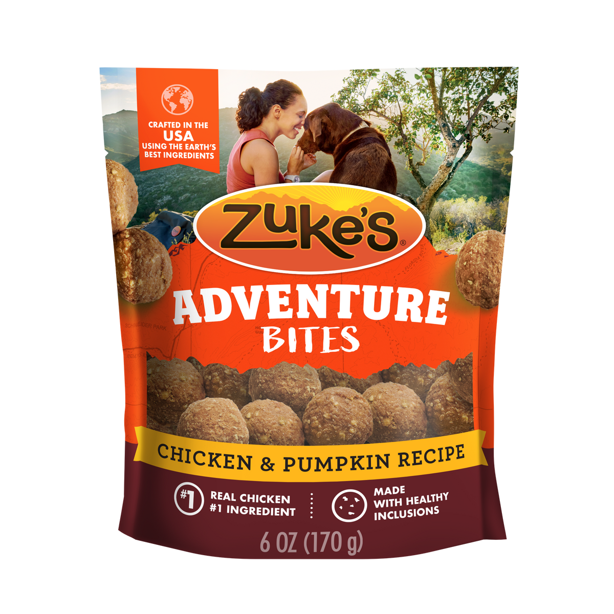 Zukes Adventure Bites Chicken Pumpkin Dog Treats 6 oz