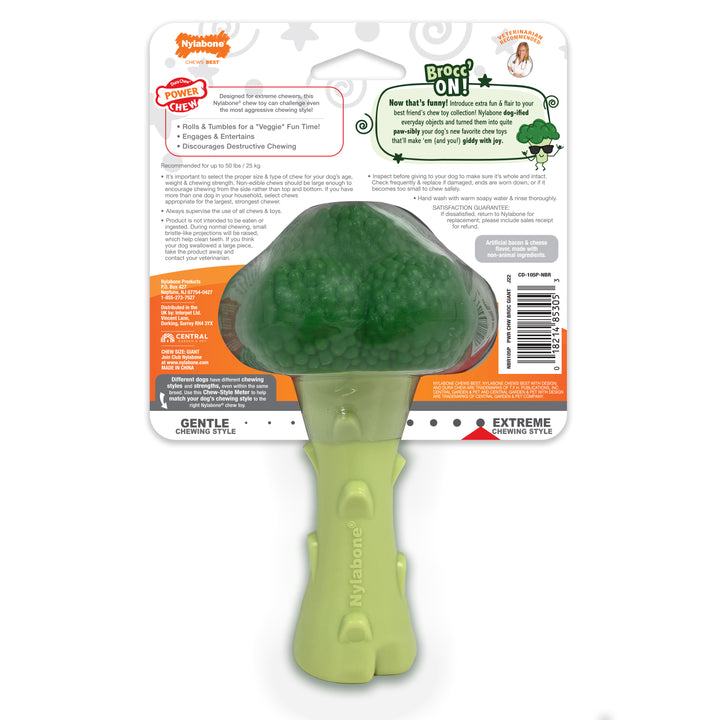 Nylabone Power Chew Broccoli Dog Chew Toy Bacon &amp; Cheese Large (1 Count)
