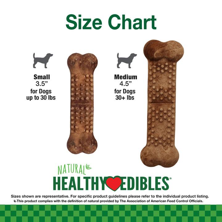 Nylabone Healthy Edibles Meaty Center All-Natural Long Lasting Chew Treats Beef Small (12 Count)