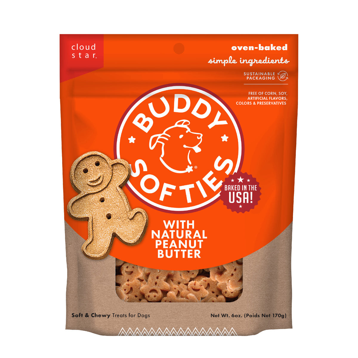 Cloud Star Soft and Chewy Buddy Biscuits Peanut Butter 6oz