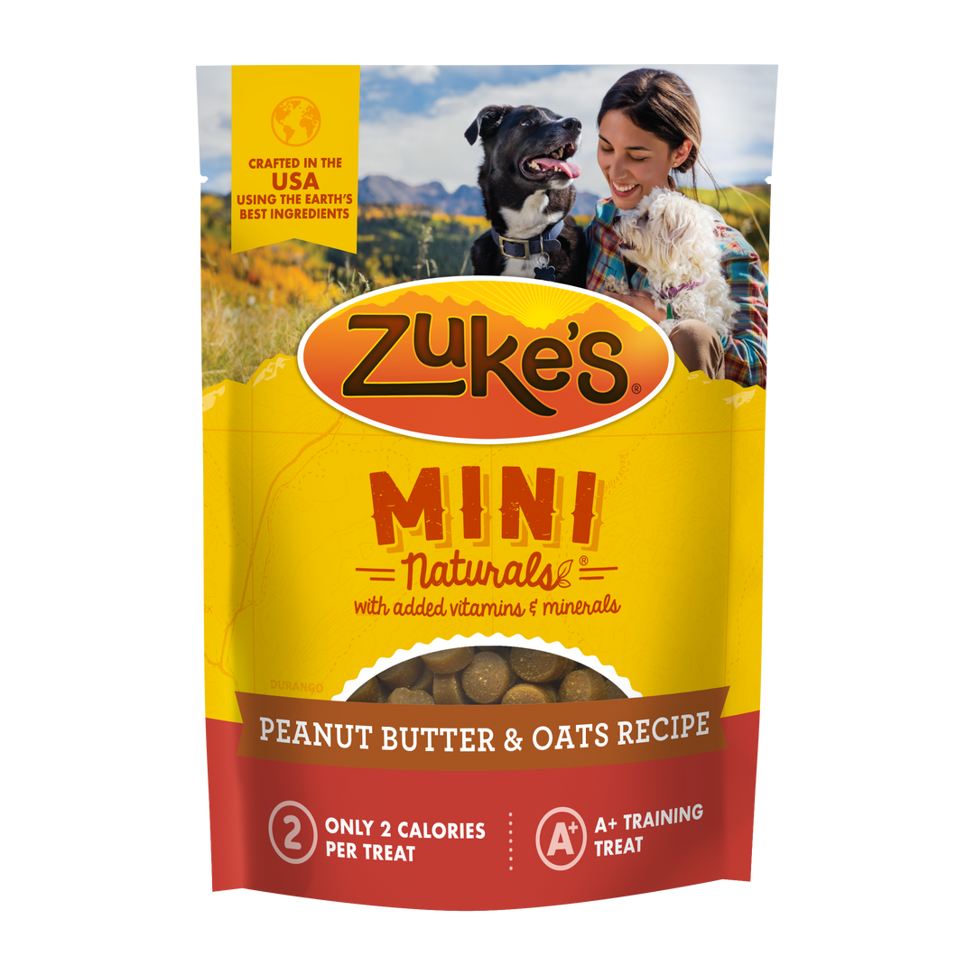Zukes Mini Naturals Peanut Butter Oat Dog Treats 6 oz