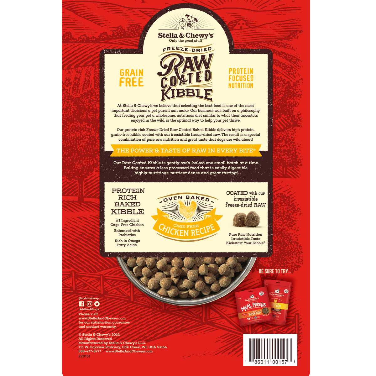 Kibble Raw Coated Chicken - 3.5 lb