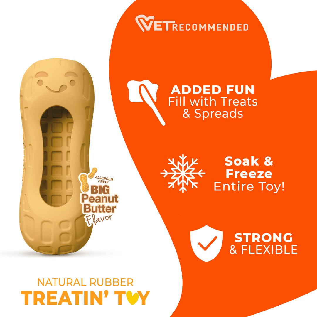Nylabone Strong Chew Fillable Peanut Dog Chew Toy Peanut Butter Medium (1 Count)