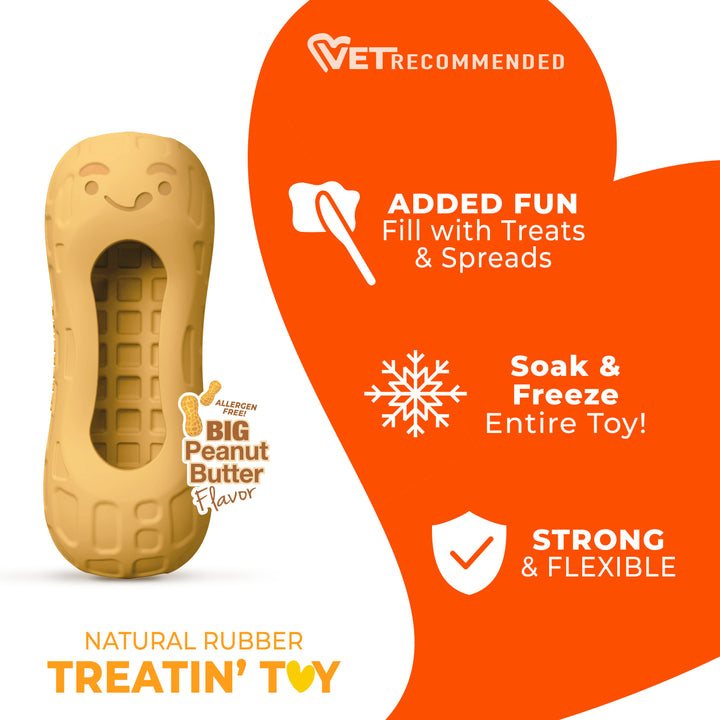 Nylabone Strong Chew Fillable Peanut Dog Chew Toy Peanut Butter Medium (1 Count)