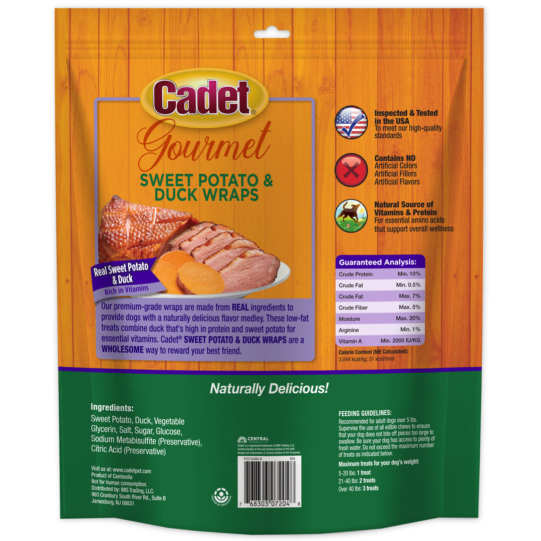 Cadet Gourmet Sweet Potato &amp; Duck Wrapped Dog Treats Duck &amp; Sweet Potato 28 Ounce