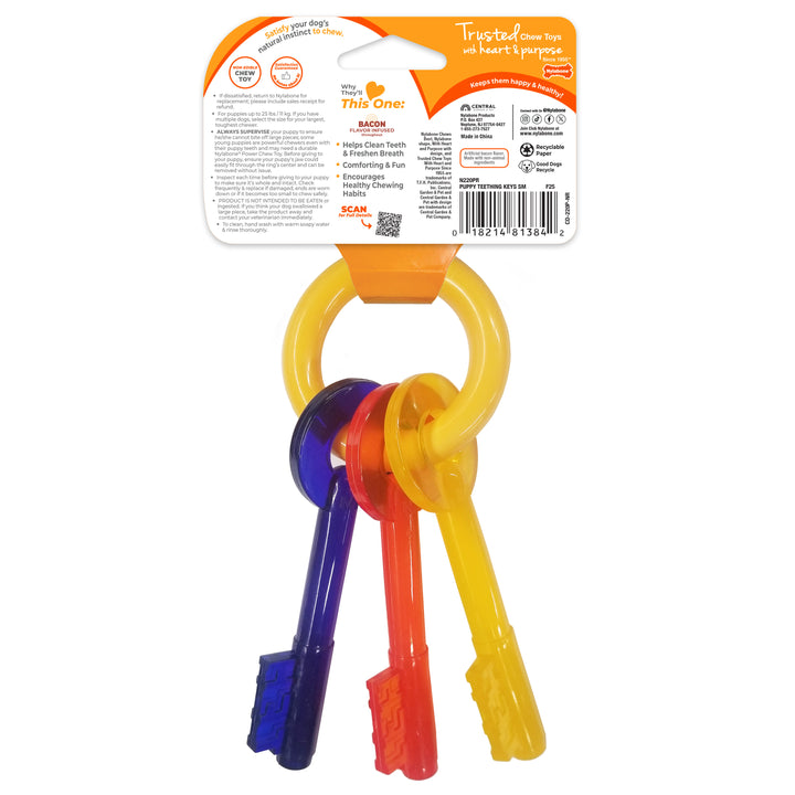 Nylabone Puppy Chew Teething Keys Dog Chew Toy Bacon Small (1 Count)