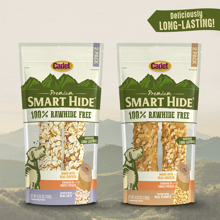 Cadet Smart Hide Rawhide Free Dog Chews Chicken, Sweet Potato, &amp; Oats (2 Count)