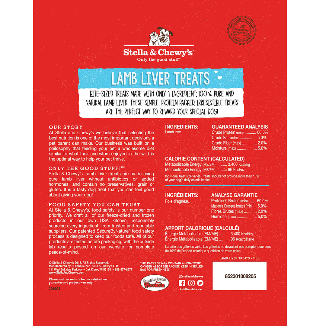 Single Ingredient Treats Lamb Liver - 3 oz