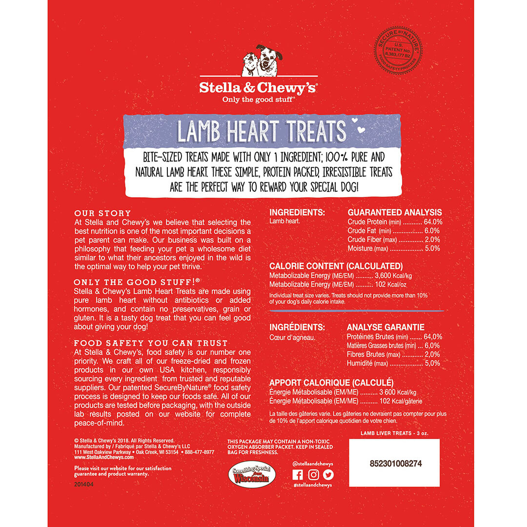 Single Ingredient Treats Lamb Heart - 3 oz