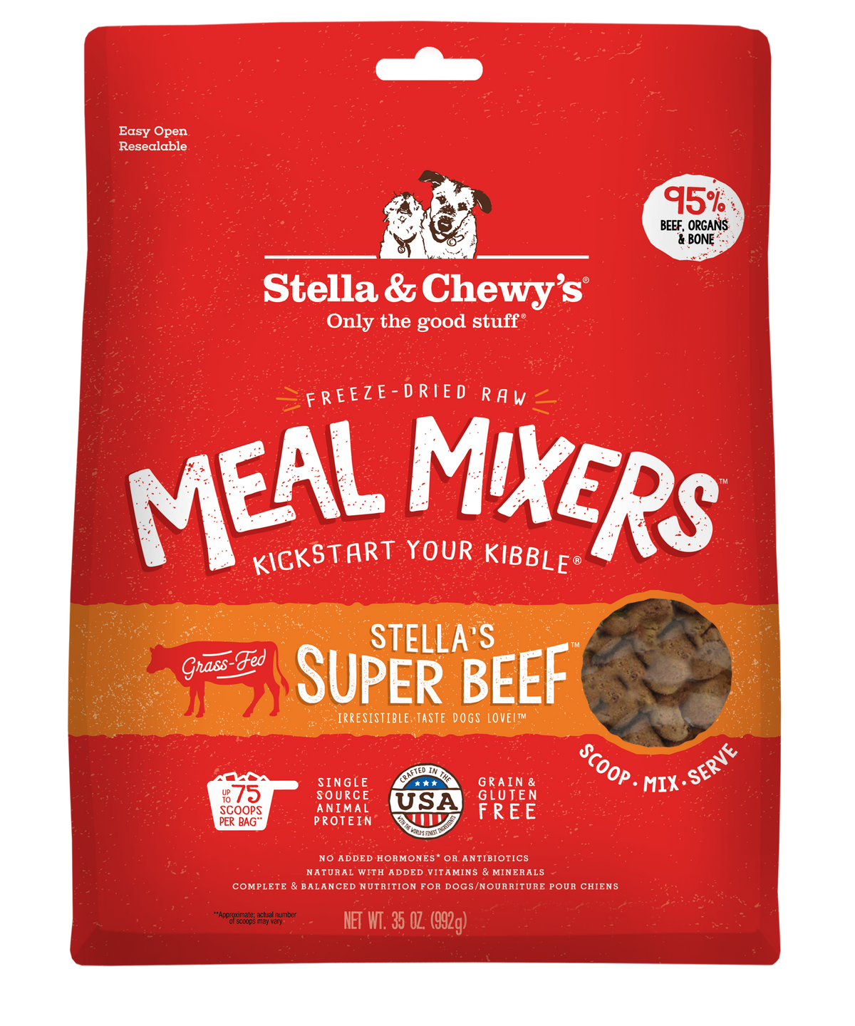 Freeze-Dried Stella's Super Beef Meal Mixers - 35 oz