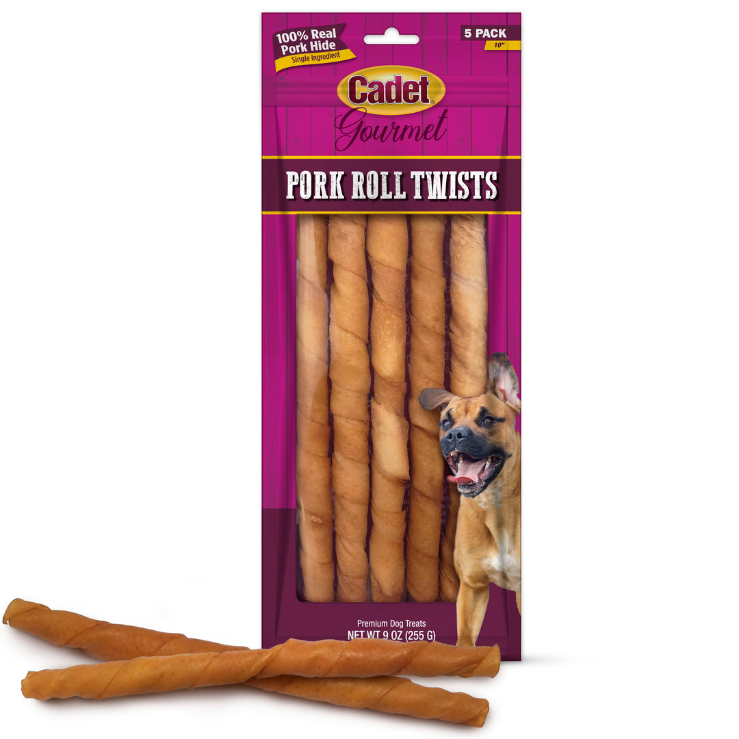 Cadet Gourmet Pork Hide Roll Twists (5 Count)