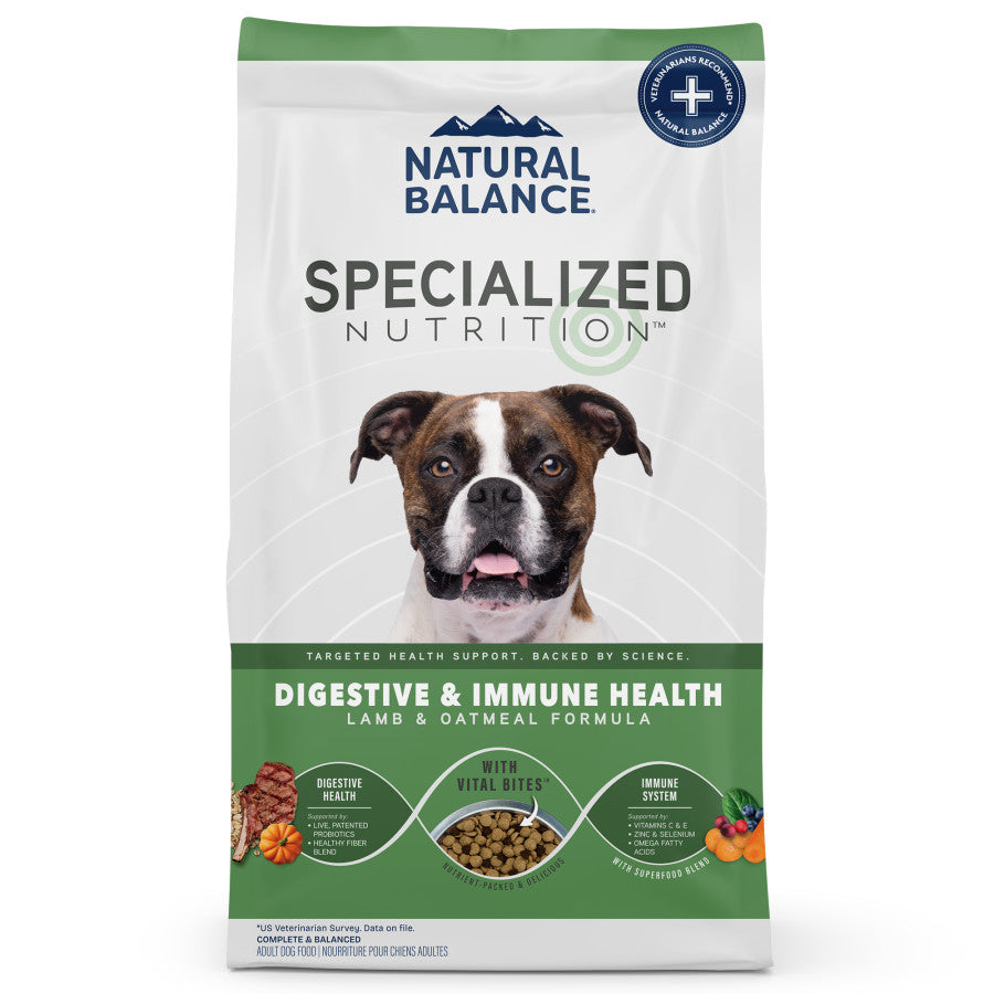 Natural Balance Specialized Digestive Immune Dry Dog Food Lamb Oatmeal 3.5 lb