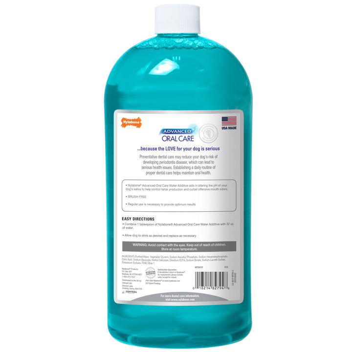 Nylabone Advanced Oral Care Water Additive for Dogs Original 32 Ounce (1 Count)