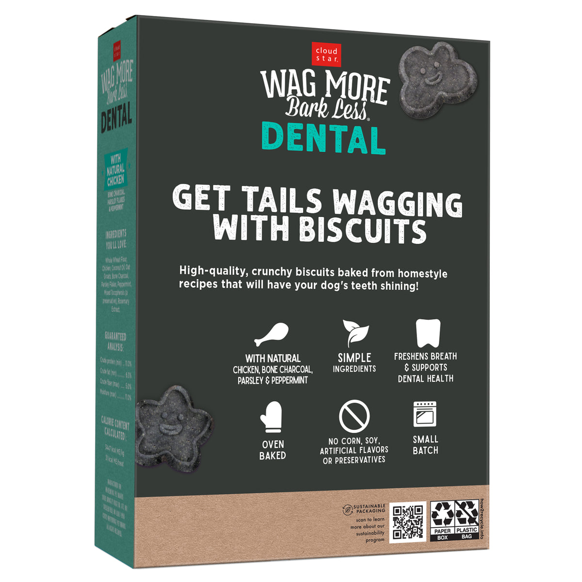 Wag More Bark Less Dental Biscuits 14 oz - back